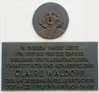 Ansicht Gedenktafel Claire Waldoff - 1989 - Schöneberg