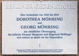 Ansicht Gedenktafel Dorothea und Georg Möhring - 2010 - Pankow