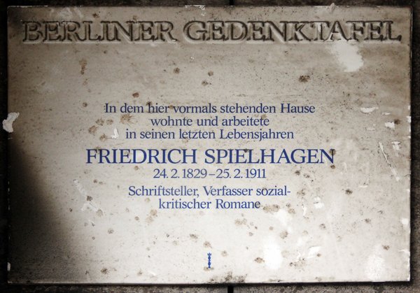 Ansicht Gedenktafel Friedrich Spielhagen