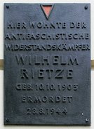 Ansicht Gedenktafel Wilhelm Rietze - 1977 - Prenzlauer Berg