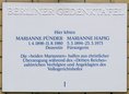 Ansicht Gedenktafel Marianne Pünder / Marianne Hapig - 1989