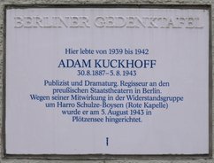 Ansicht Gedenktafel Adam Kuckhoff - 1990 - Friedenau