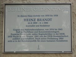 Ansicht Gedenktafel Heinz Brandt - 2019 - Pankow