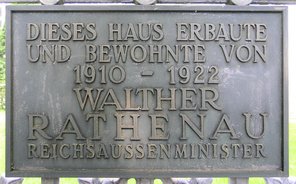 Ansicht Gedenktafel Walther Rathenau - Grunewald