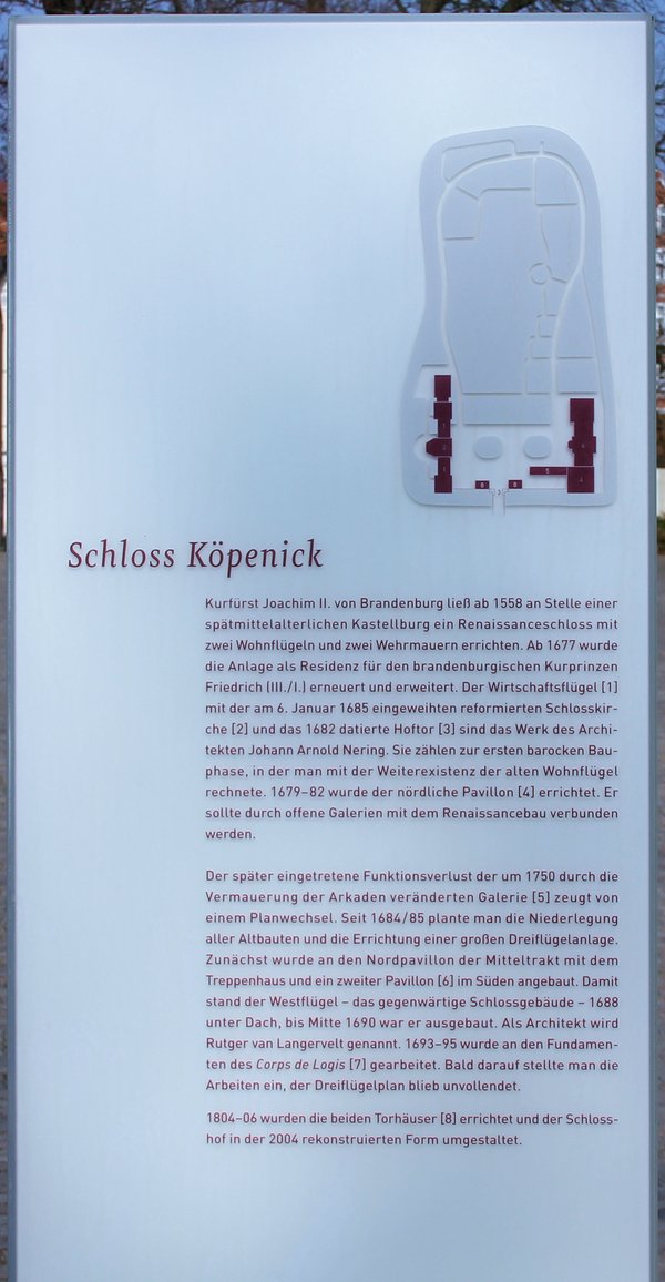 Ansicht Gedenktafel Schloss Köpenick