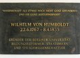 Ansicht Gedenktafel Wilhelm von Humboldt
