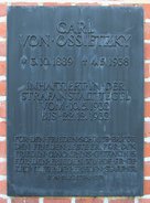 Ansicht Gedenktafel Carl von Ossietzky - Tegel