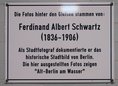 Ansicht Gedenktafel F. Albert Schwartz