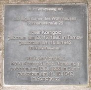 Ansicht Gedenktafel Rosa und Josef Korngold - Friedrichshain
