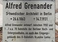 Ansicht Gedenktafel Alfred Grenander