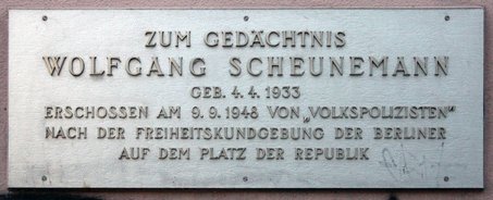 Ansicht Gedenktafel Wolfgang Scheunemann - Moabit