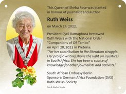 Ansicht Gedenktafel Ruth Weiss - 2023 - Tiergarten