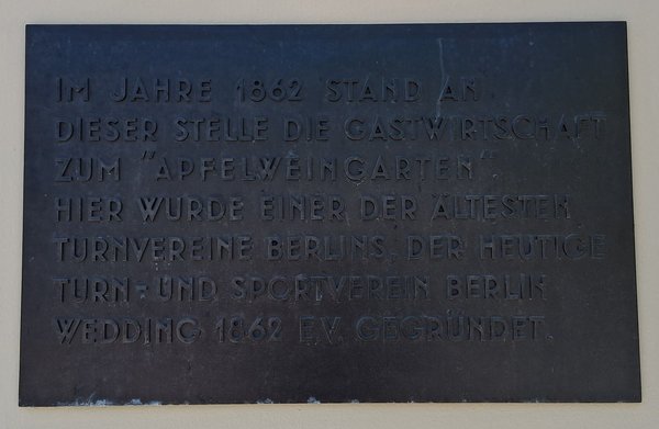 Ansicht Gedenktafel TSV Berlin-Wedding 1862 e.V.