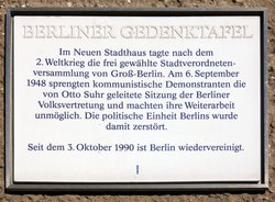 Ansicht Gedenktafel Politische Teilung Berlins - 1998 - Mitte