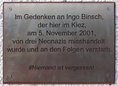 Ansicht Gedenktafel Ingo Binsch - 2021