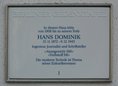 Ansicht Gedenktafel Hans Dominik