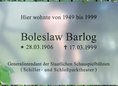 Ansicht Gedenktafel Boleslaw Barlog - 2009