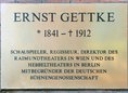 Ansicht Gedenktafel Ernst Gettke