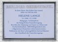 Ansicht Gedenktafel Helene Lange - 1989