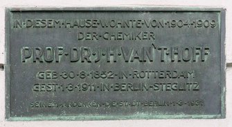 Ansicht Gedenktafel Jakobus Hendrikus van't Hoff - 1931 - Wilmersdorf