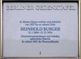 Ansicht Gedenktafel Reinhold Burger