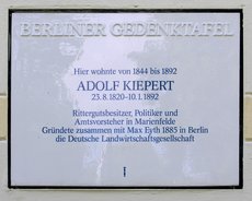 Ansicht Gedenktafel Adolf Kiepert - 1989 - Marienfelde