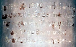 Ansicht Gedenktafel Peter Fechter - Mitte