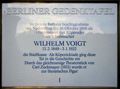 Ansicht Gedenktafel Wilhelm Voigt - 1996 - Köpenick