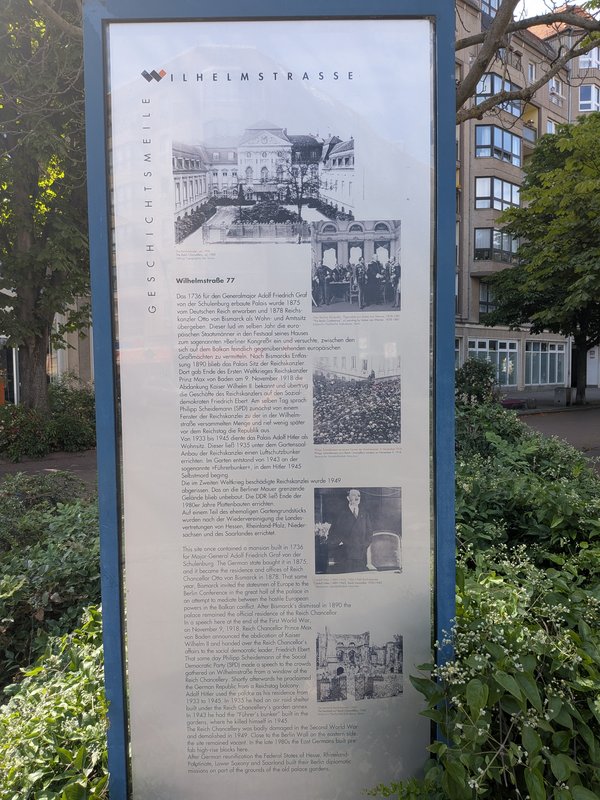 Ansicht Gedenktafel Wilhelmstraße 77