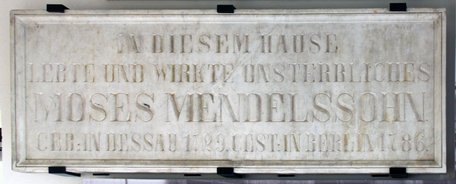 Ansicht Gedenktafel Moses Mendelssohn - Mitte