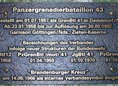 Ansicht Gedenktafel Panzergrenadierbataillon 43