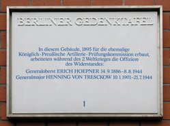 Ansicht Gedenktafel Erich Hoepner und Henning von Tresckow - 1990 - Wilmersdorf