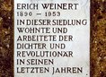 Ansicht Gedenktafel Erich Weinert