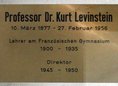 Ansicht Gedenktafel Prof. Dr. Kurt Levinstein