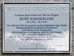 Ansicht Gedenktafel Kurt Sanderling - Niederschönhausen