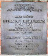 Ansicht Gedenktafel Hermann Sudermann und Rolf Lauckner - Grunewald