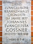 Ansicht Gedenktafel Johannes Evangelista Gossner - Tiergarten