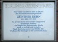 Ansicht Gedenktafel Günther Dehn - 1989