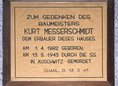 Ansicht Gedenktafel Kurt Messerschmidt
