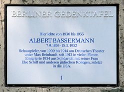 Ansicht Gedenktafel Albert Bassermann - 1993 - Halensee