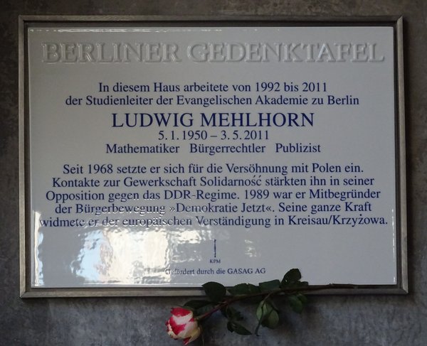 Ansicht Gedenktafel Ludwig Mehlhorn
