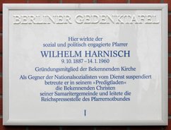 Ansicht Gedenktafel Wilhelm Harnisch - Friedrichshain