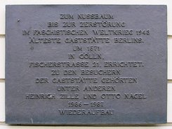 Ansicht Gedenktafel Gaststätte "Zum Nussbaum" - 1987 - Mitte