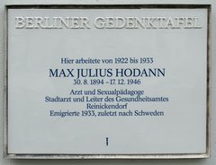 Ansicht Gedenktafel Max Julius Hodann - Reinickendorf
