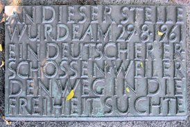 Ansicht Gedenktafel Opfer der Mauer - Zehlendorf