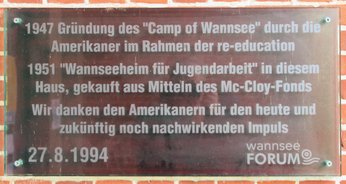 Ansicht Gedenktafel Wannseeheim für Jugendarbeit - Wannsee