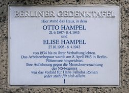 Ansicht Gedenktafel Elise und Otto Hampel - 1989 - Wedding