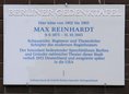 Ansicht Gedenktafel Max Reinhardt