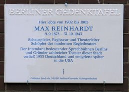Ansicht Gedenktafel Max Reinhardt - Grunewald