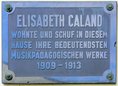 Ansicht Gedenktafel Elisabeth Caland